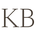 The letters 'KB' in a bold serif typeface, colored in dark brown, centered on a solid white background.